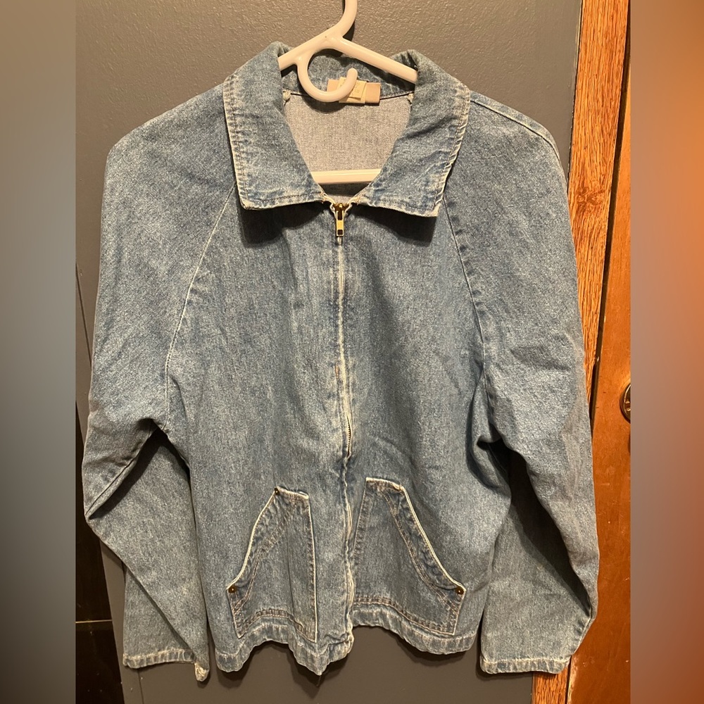 Vintage Stampede Blue Jean Jacket Women’s Size Small Zipper Front